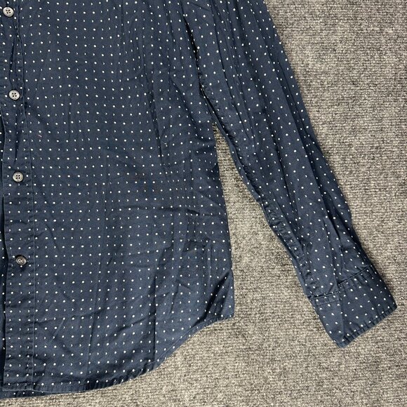 Banana Republic Shirt Mens Large Camden Fit Blue Cotton Custom Wash Button Up - Picture 3 of 10